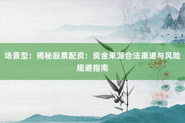 场景型：揭秘股票配资：资金来源合法渠道与风险规避指南